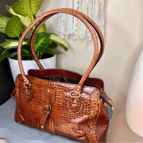 Etienne Aigner Brown Alligator Bag - Picture 4 of 15